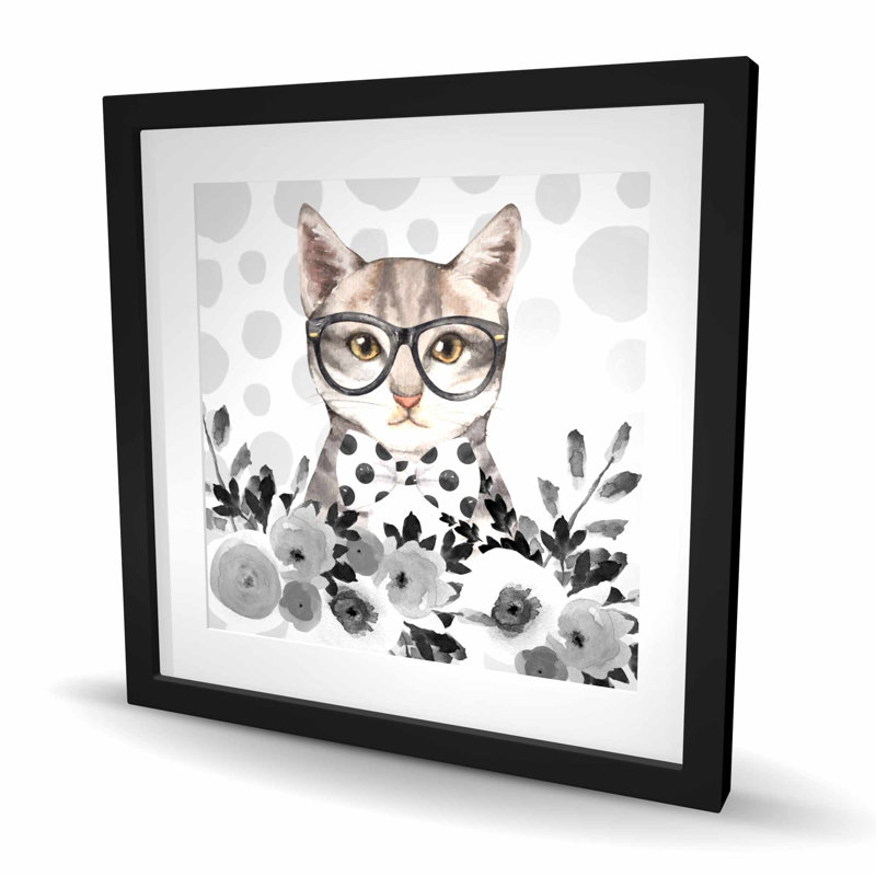 Geek Cat - Reproduction encadrée de chambre à coucher pour la décoration intérieure