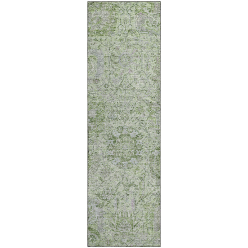 Premium Machine Washable Wayne AMF1102 Damask Rug, Runner 2'3" x 7'6"