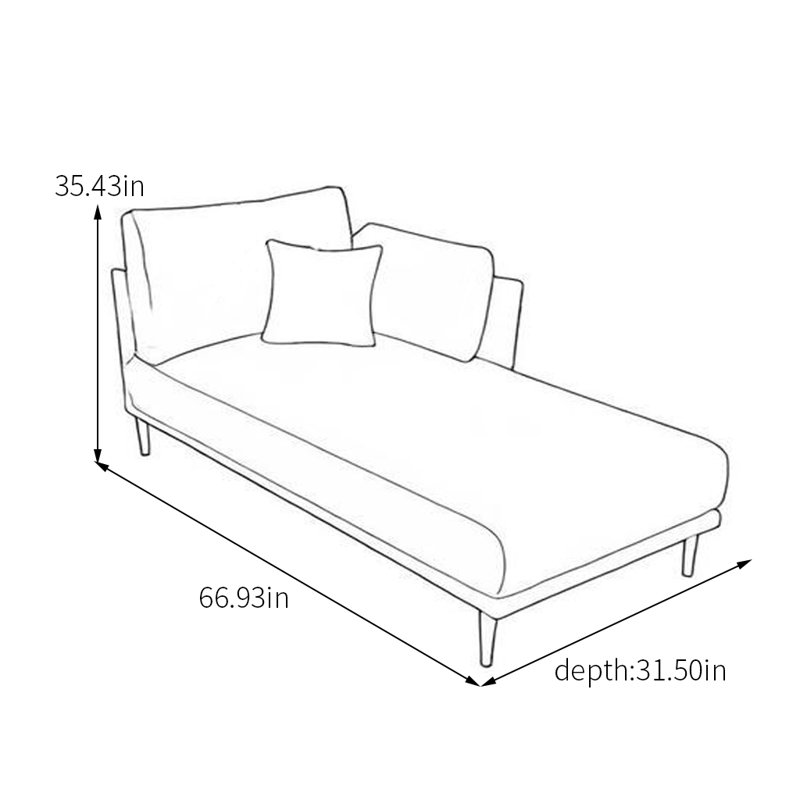 Chaise longue et tissu technique haute densité, Orienté à gauche (vu de face), Gris, Noir