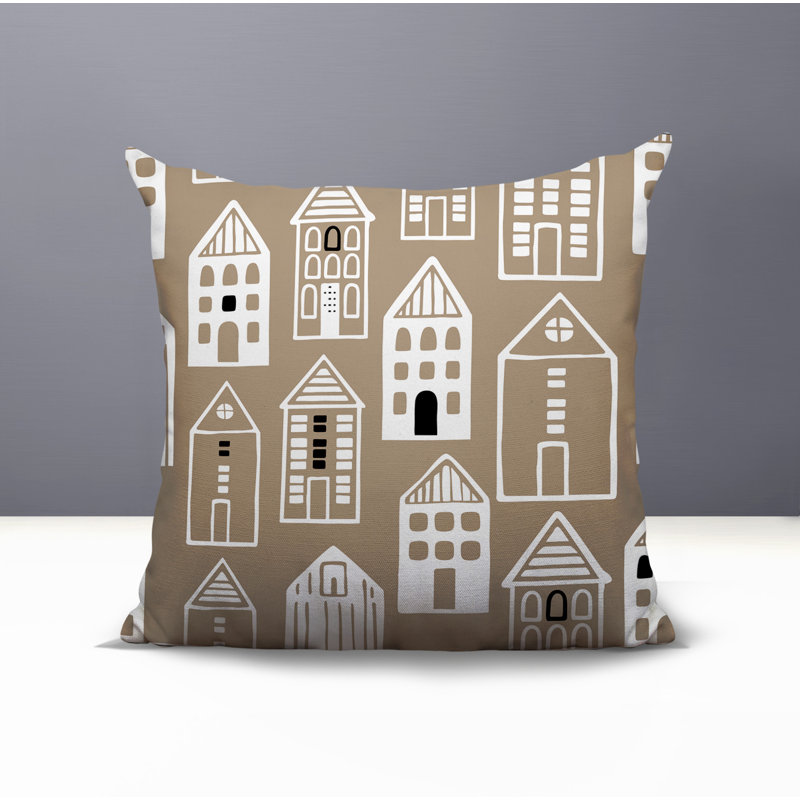 Oreiller carré réversible intérieur / extérieur Kito, Carré 15 po, Beige