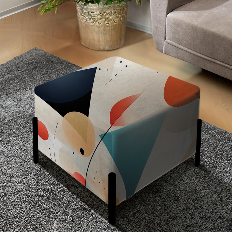Midcentury Modern Geometrics - Repose-pieds carré Midcentury