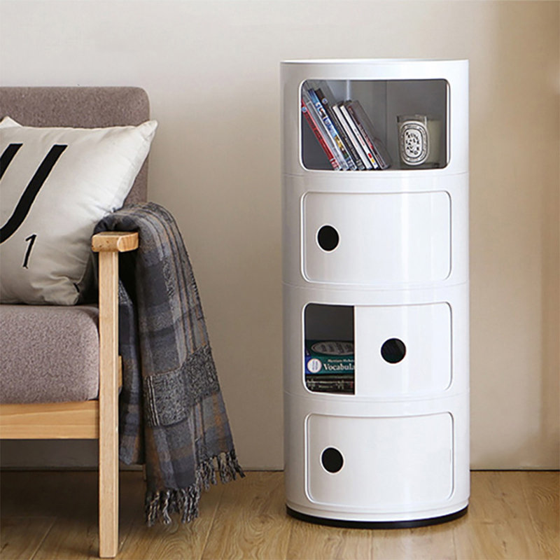 Kimmori Side Table with Storage, White