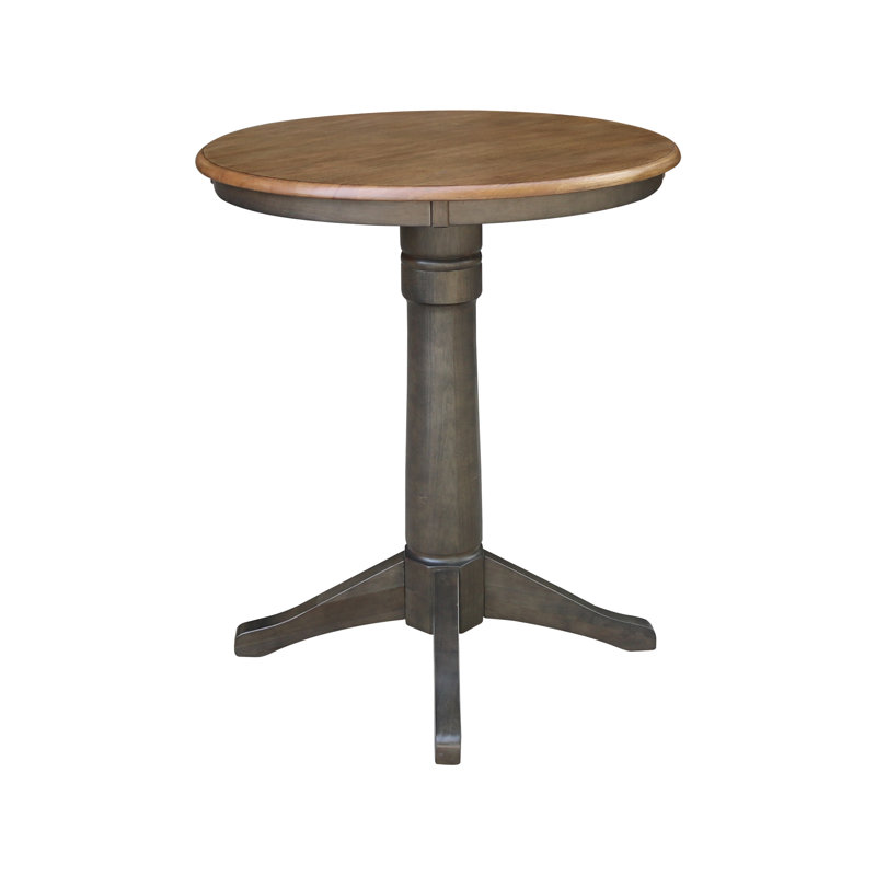 Gianluka Counter Height Solid Wood Dining Table, 35.9" H x 30" L x 30" W, Hickory/Washed Coal