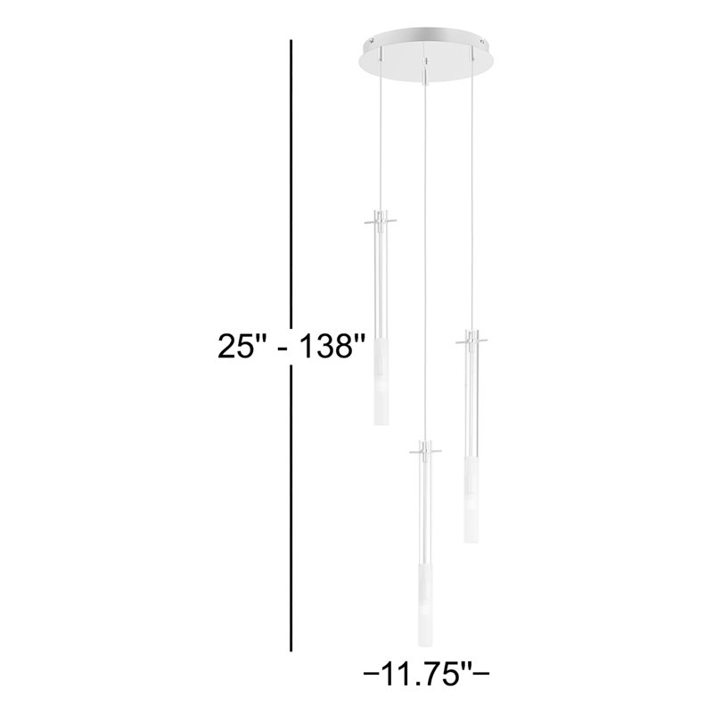 Sapan 3 - Light Polished Chrome Cluster Pendant