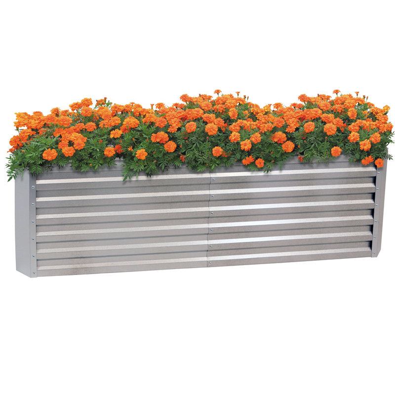 Adisri Galvalume Steel Raised Garden Bed - 6 ft x 3 ft - Silver, Silver