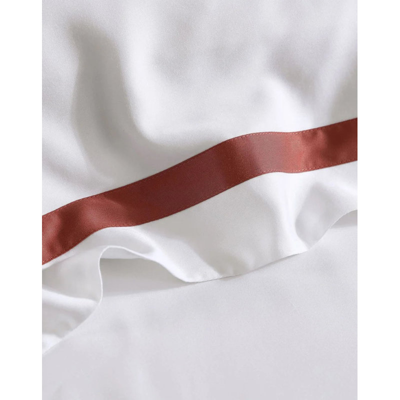 Frame Pillow Sham, White/Clay