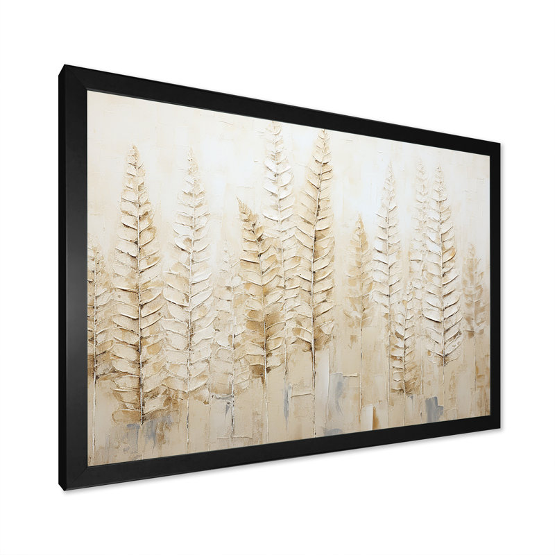 «Golden Ferns Silent Gracefulness» sur toile, H 30 po x l 40 po x P 1,5 po, Cadre simple noir