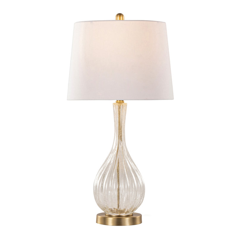 Lampe de table contemporaine en verre, Doré