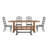 Fortville 78" Solid Wood Oak Finish Top 7-Piece Dining Set With French Ladder Back Chairs-1836830949-1836830952