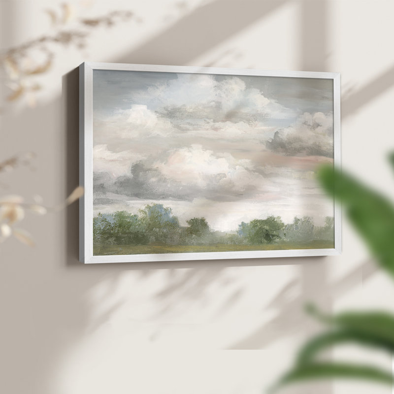 Pastel Monring Sky -Framed Print - Restickable, H 11 po x l 14 po, Blanc