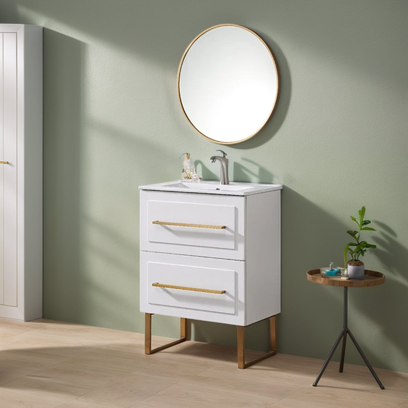 Ensemble de meuble-lavabo simple blanc 24 po