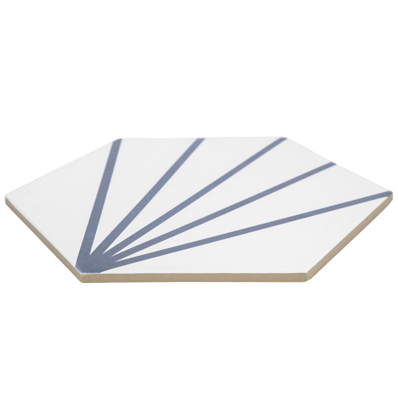 Rayon de soleil hexagonal gris foncé, Bleu clair