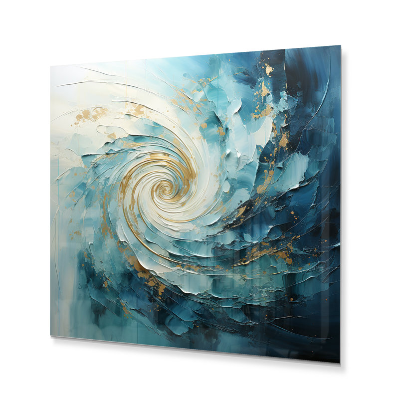 Spirales célestes I - reproduction abstraite de spirales sur métal, H 29 po x l 29 po x P 1 po