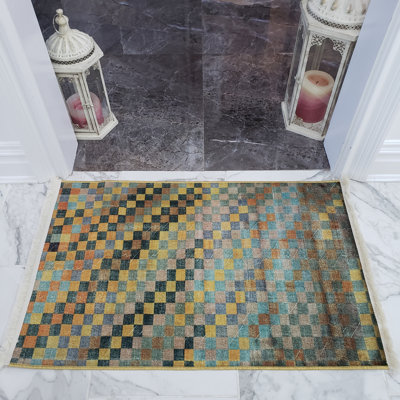 Tapis géométrique ambre Covin