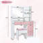 Lighting Mirror  Vanity Desk With Drawers & Shelves And Stool