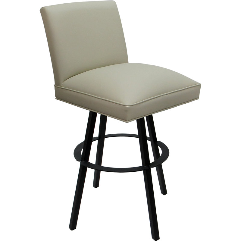 Tabouret de bar pivotant en métal - siège d'une hauteur de 30 po, Beige/noir