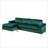 Sectional Sofa, Mid-Century Modern L-Shaped with Chaise, Solid Wood Frame, for Living Room | Velvet | Standard-124536157