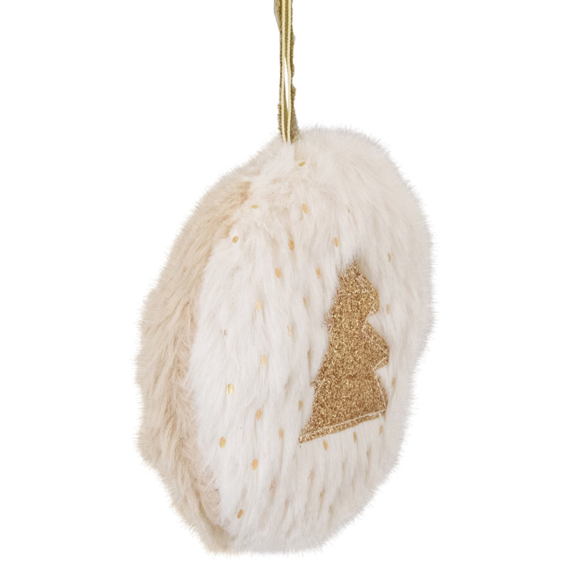 Ensemble de 2 décorations en forme d'étoile et d'arbre de Noël crème et beige 3,5 po