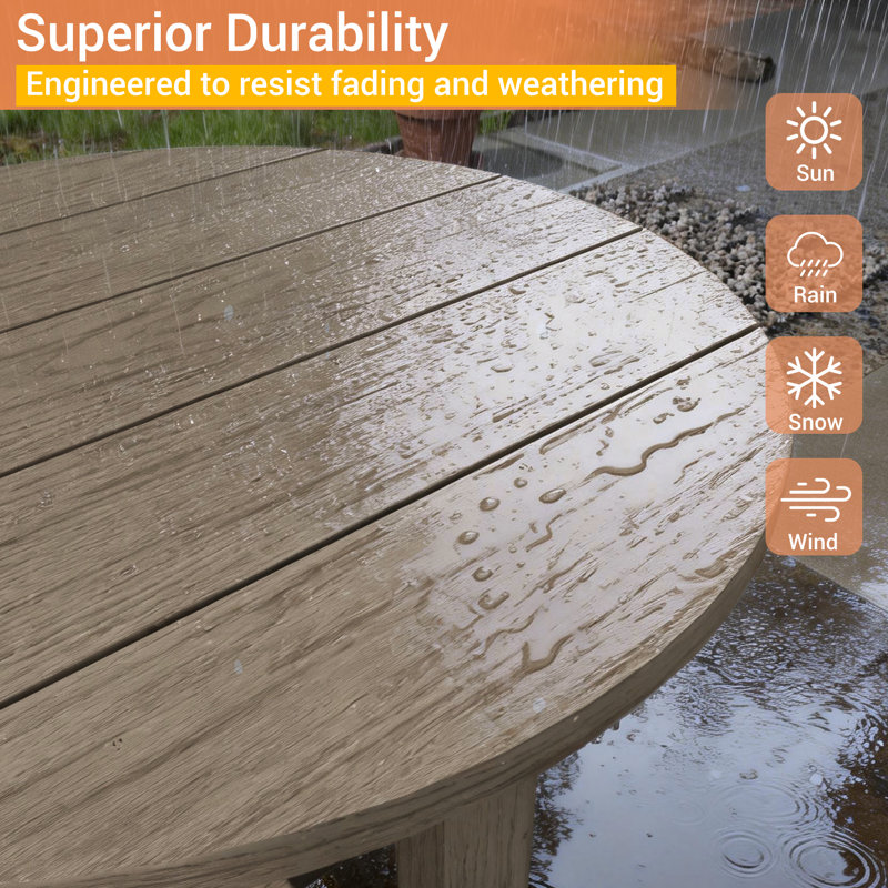 Outdoor Side Table, HDPE Small Outdoor Adirondack Side Tables, Weather Resistant & Easy Maintenance Patio End Table for Patio, Porch, Deck, Pool