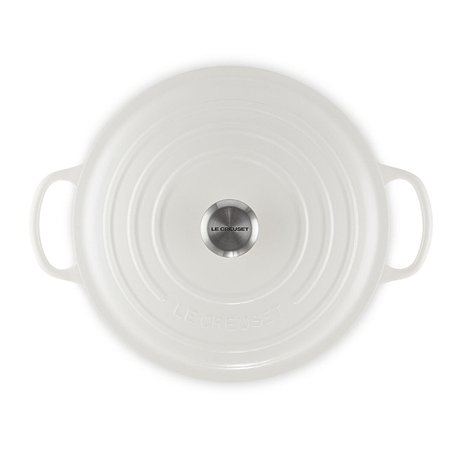 Le Creuset Signature Enameled Cast Iron Round Dutch Oven with Lid, 7.25 quarts, White