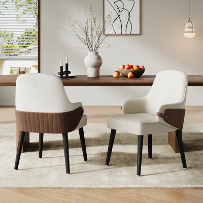 Ensemble de 2 chaises de salle à manger d'intérieur en tissu