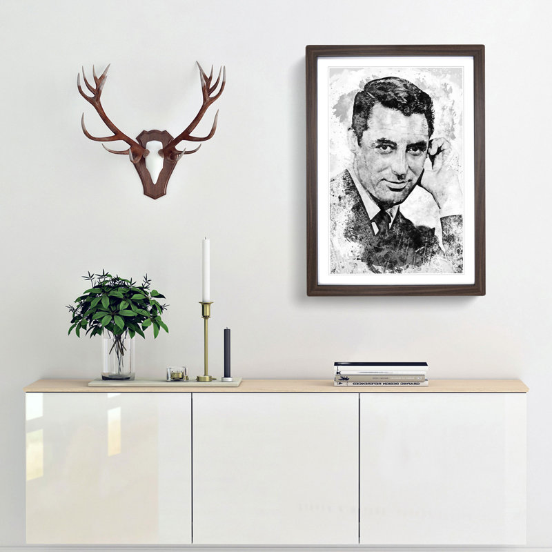 Cary Grant in Abstract - Picture Frame Graphic Art Print, Walnut Framed, 65cm H x 48cm W x 2cm D