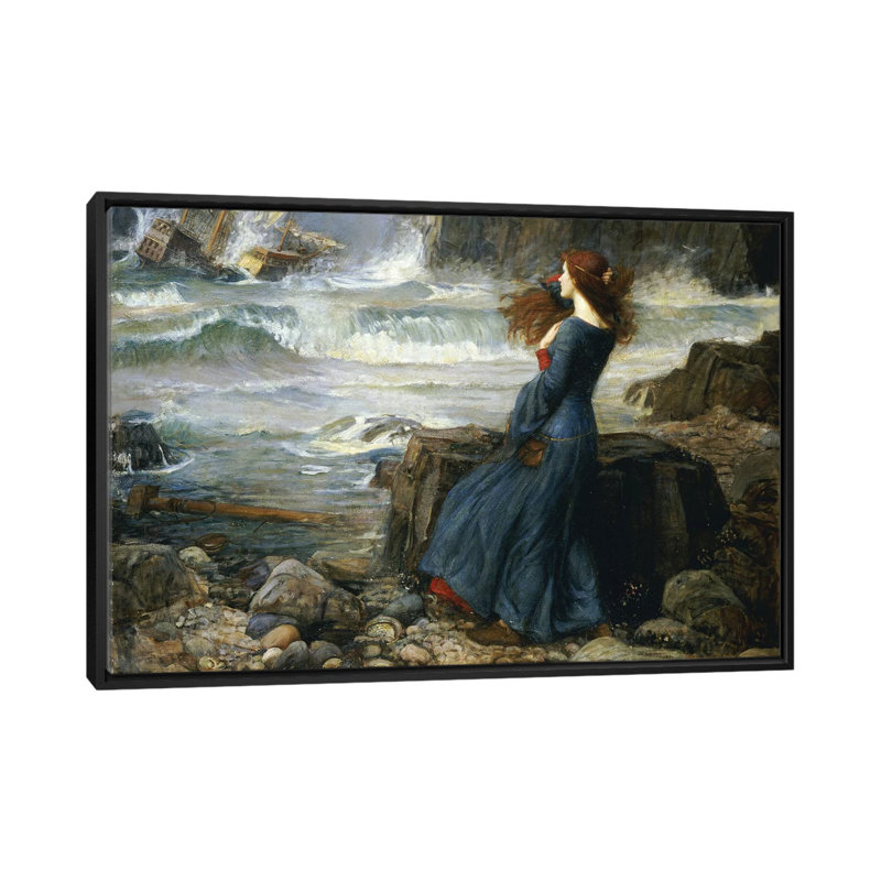 «Miranda - The Tempest, 1916» par John William - reproduction d'art sur toile tendue, H 18 po x l 26 po x P 1,5 po