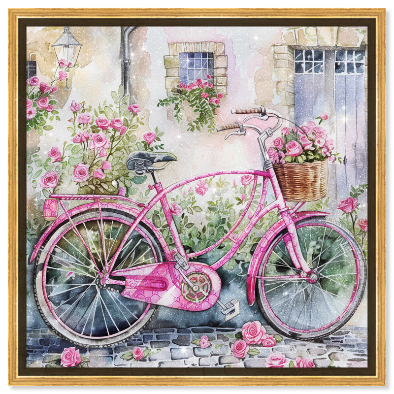 «Glam Bike Chic Farmhouse» par Art Remedy, Encadrement doré, H 41 po x l 41 po