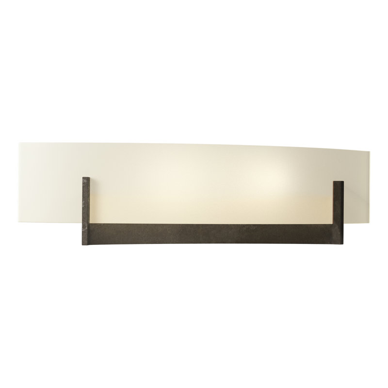 Scone encastré 2 lumières Axis, H 4,5 po x l 17,3 po x P 3,5 po, Opale, Fumée foncée