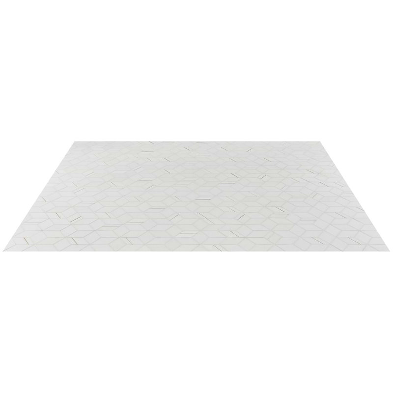 Morgana Polished Marble And Brass Mosaic, Thassos