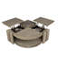Table basse à plateau relevable en forme de tarte avec 2 tables de bout-749383025