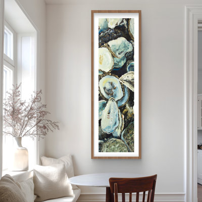 Oyster Shells Print - Marine Coastal Framed Matted Decor