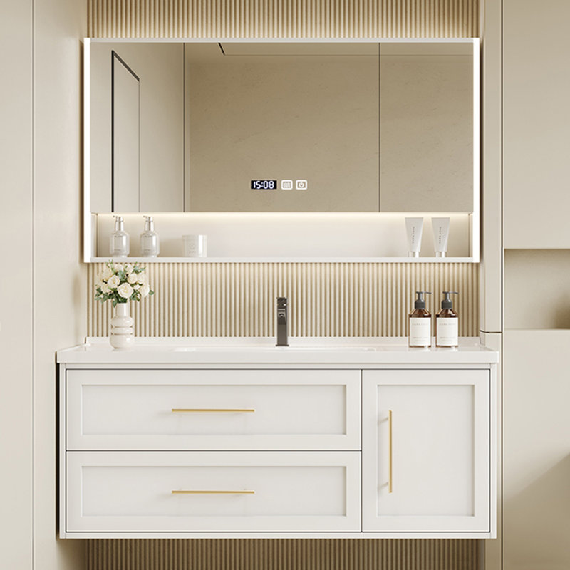 Modern simple luxury bathroom cabinet, White