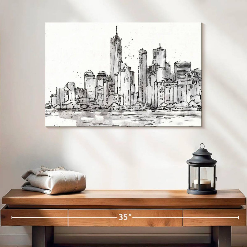 «Sirci Skyline Sketches I No Words Flowers», H 24 po x l 36 po