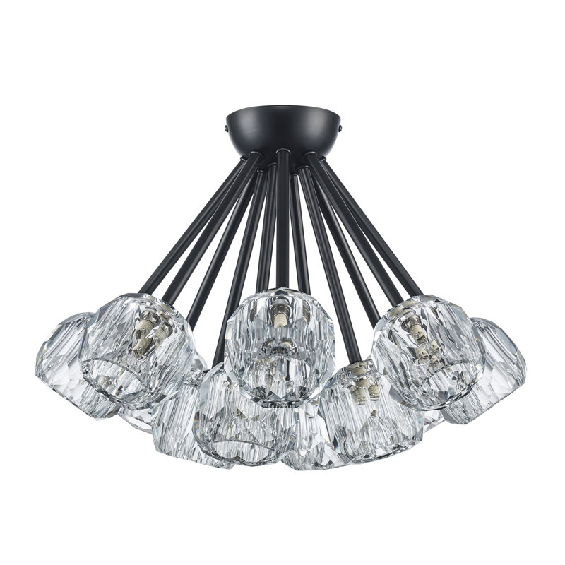 Plafonnier semi-encastré 12 lumières Konotopsky, Noir