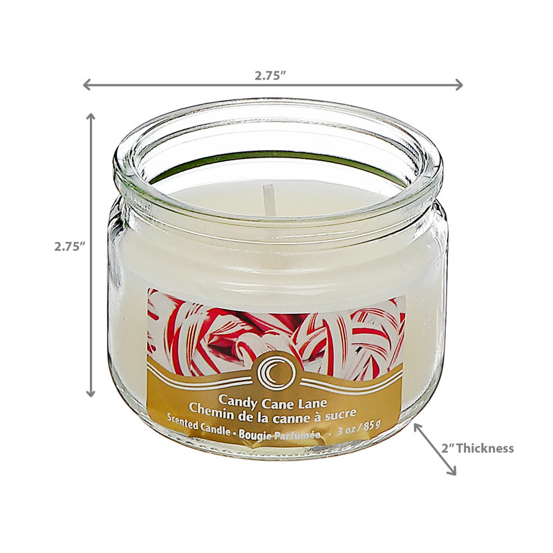Bougie de Noël parfumée 3 oz bougie parfumée Christmas Cane Lane - ensemble de 4
