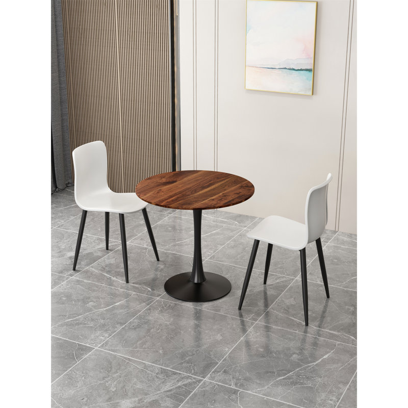Table à manger, diamètre ROND, bois naturel, 1pc par ctn, H 28,74 po x L 31,40 po x l 31,40 po , Noir / brun