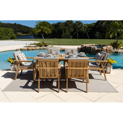 Subramanya Rectangular 6 - Person Outdoor Dining Set by Rosecliff Heights