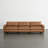Laima 3-Piece 118"W Faux Leather Modular Sofa With Solid Wood Legs