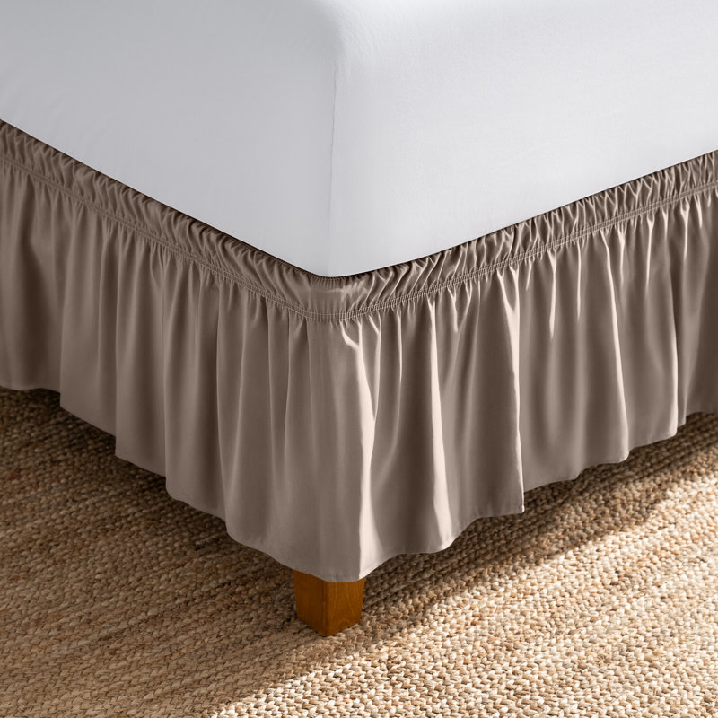 Ruffled Wrap Around Bed Skirt, Taupe, Twin