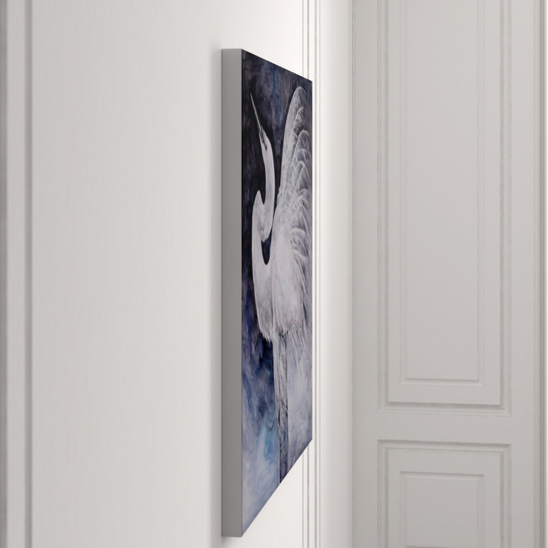 Egret Soiree Print by Beverly Fuller, 47" H x 47" W x 1.5" D, Image Brush Gel