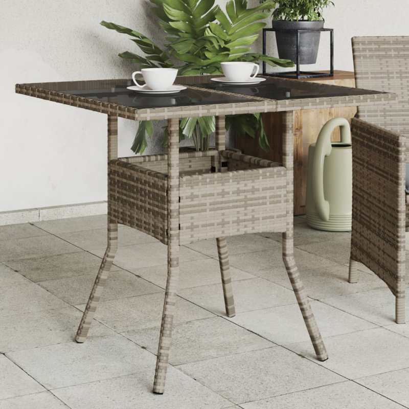Petronio Square Metal Outdoor Dining Table , 80cm cm W 80cm cm D, Grey