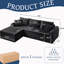 Chaise longue, 3 places en velours côtelé droit avec base arquée et antidérapante, 3 coussins de dossier et 2 coussins décoratifs pour vous détendre dans votre chambre modulaire et modulaire-2129498906