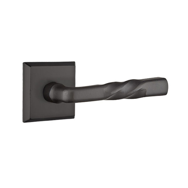 Levier de porte avec rosette Montrose Passage (Hall & Closet), Bronze plat noir, Gauche