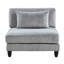 Revêtement modulaire contemporain en velours côtelé gris 6 pièces Contemporary - 2 fauteuils sans accoudoirs, sièges d'angle, repose-pieds avec coussins