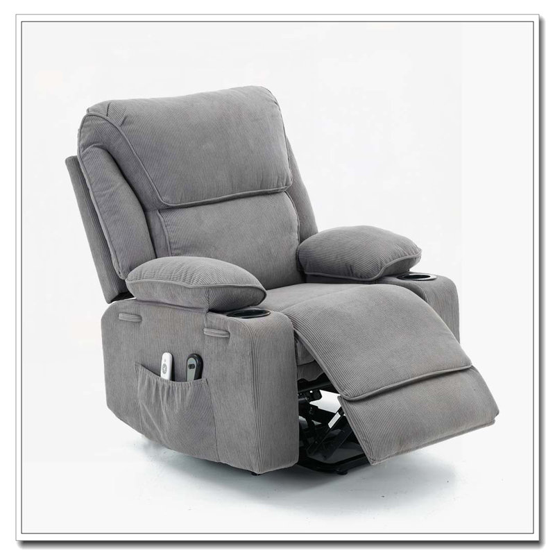Fauteuil inclinable à télécommande chauffant et chauffant, Gris