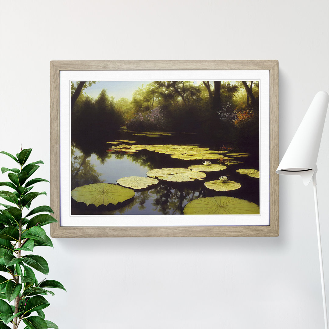 Spectacular Water Lily Pond - Framed Print