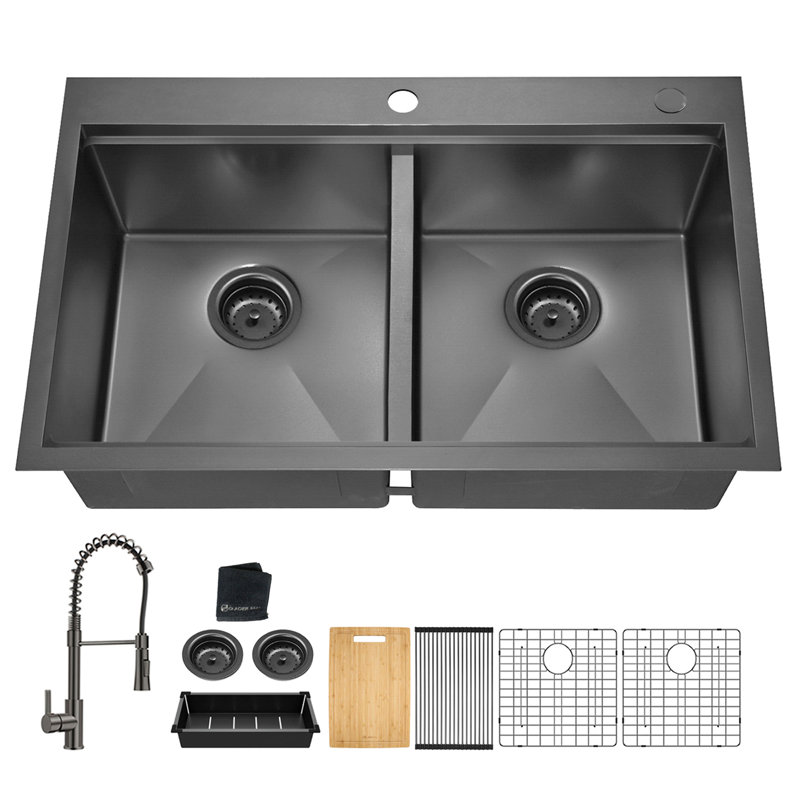Versatile Double Bowl Kitchen Sink With Advanced Features For Optimal Functionality