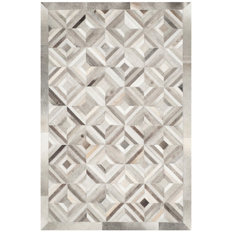 Cartwright Handwoven Leather Gray Area Rug