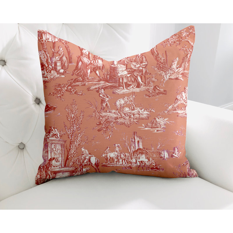  Housse de coussin en coton Eloise, L 17 po x H 17 po, Pêche